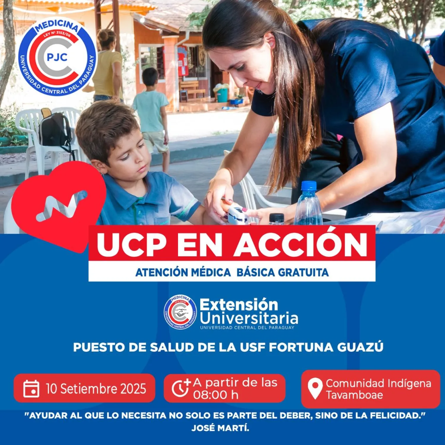 UCP en Acción: Jornada de Atención Médica Gratuita en la Comunidad Indígena Tavamboae