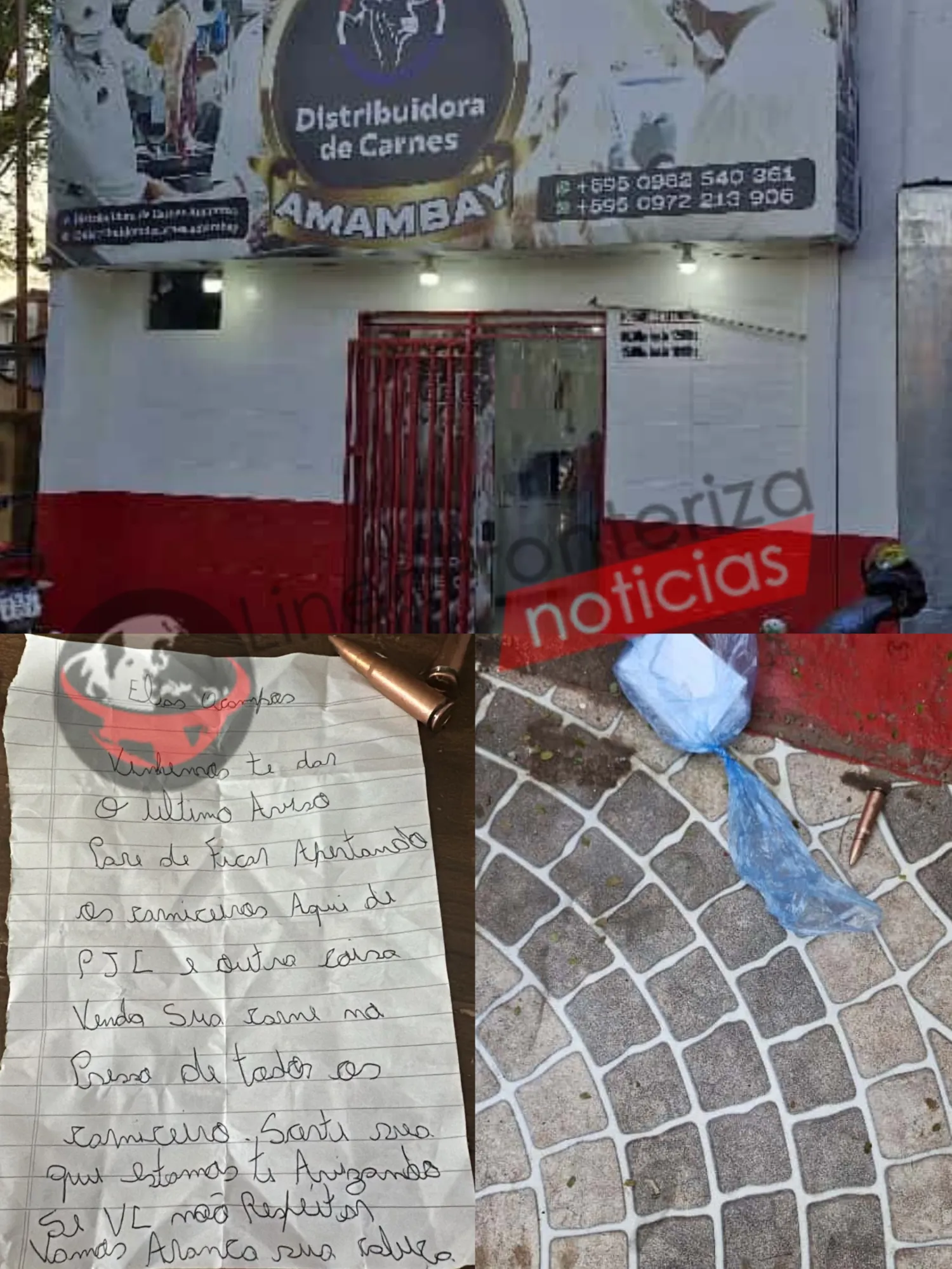 Carnicero recibe balas y panfleto con amenaza en barrio Virgen de Caacupé