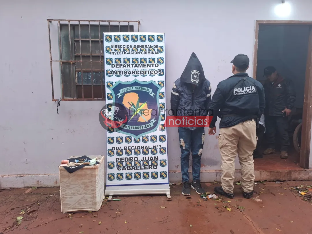 Allanamiento en Pedro Juan Caballero deja un detenido e incautación de presunta cocaína y municiones