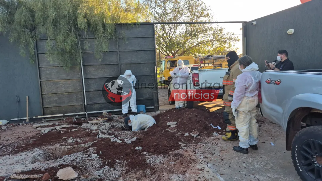 Allanamiento en Pedro Juan Caballero: macabro hallazgo bajo concreto