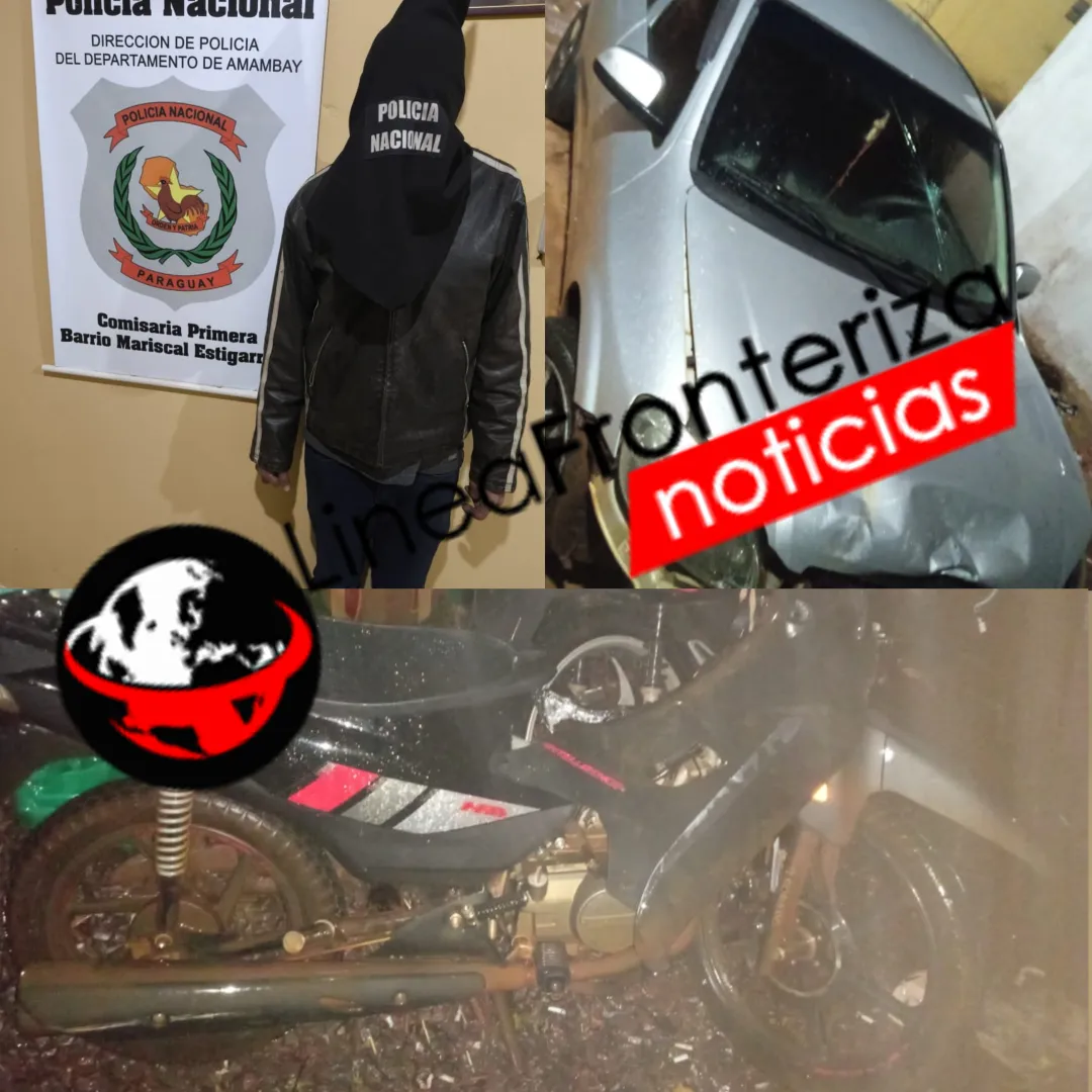 Accidente con fuga en Pedro Juan Caballero deja tres heridos, entre ellos una menor