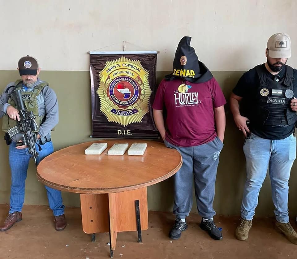 Capturan a brasileño con tres kilos de cocaína