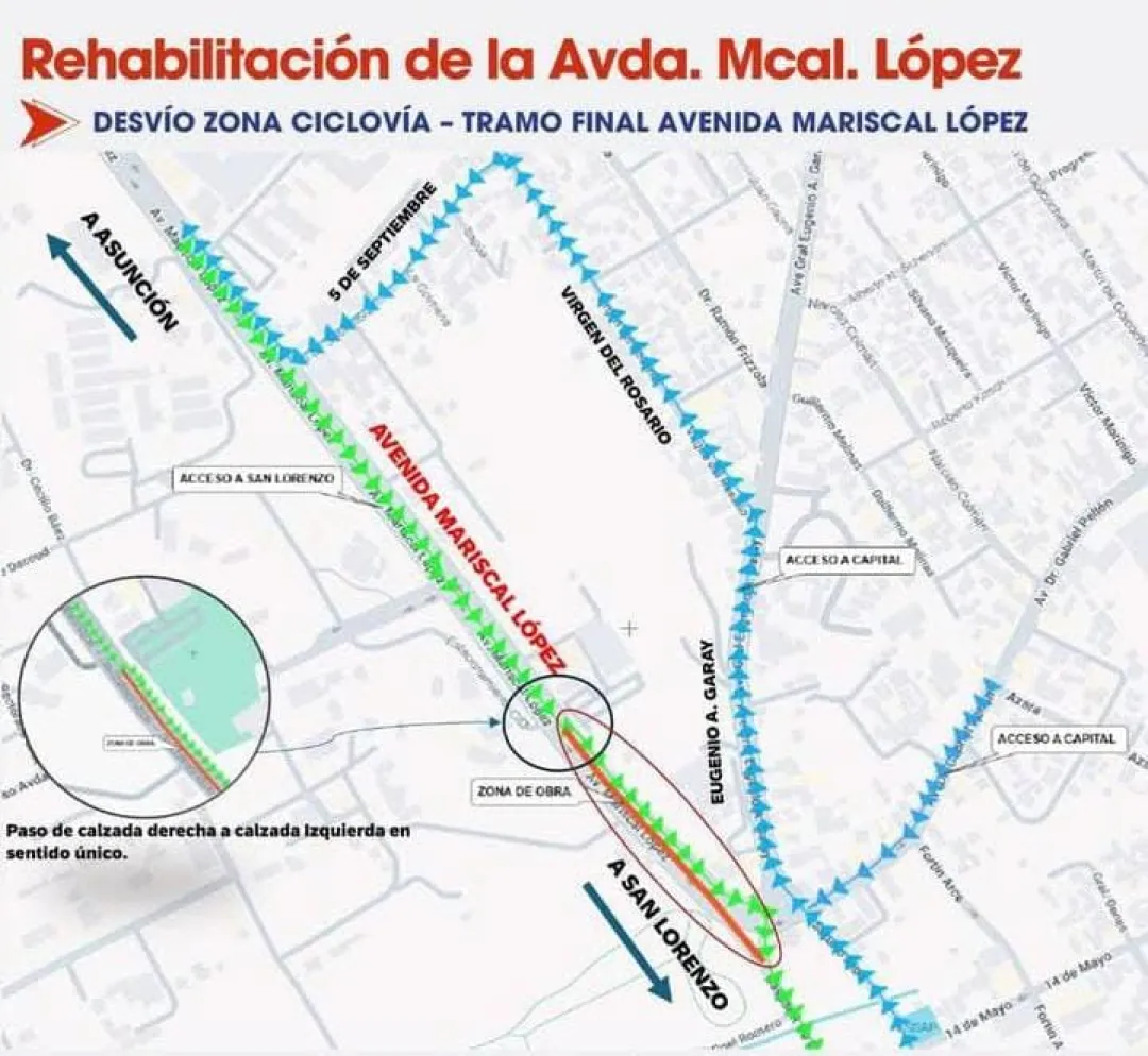 Mañana inician las primeras intervenciones de mejoramiento integral de la Avda. Mariscal López