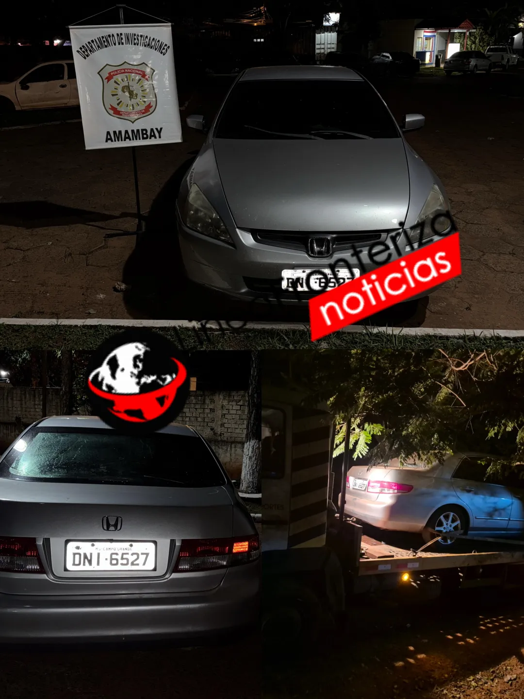 Persecución policial e incautación de vehículo en zona de Gasory