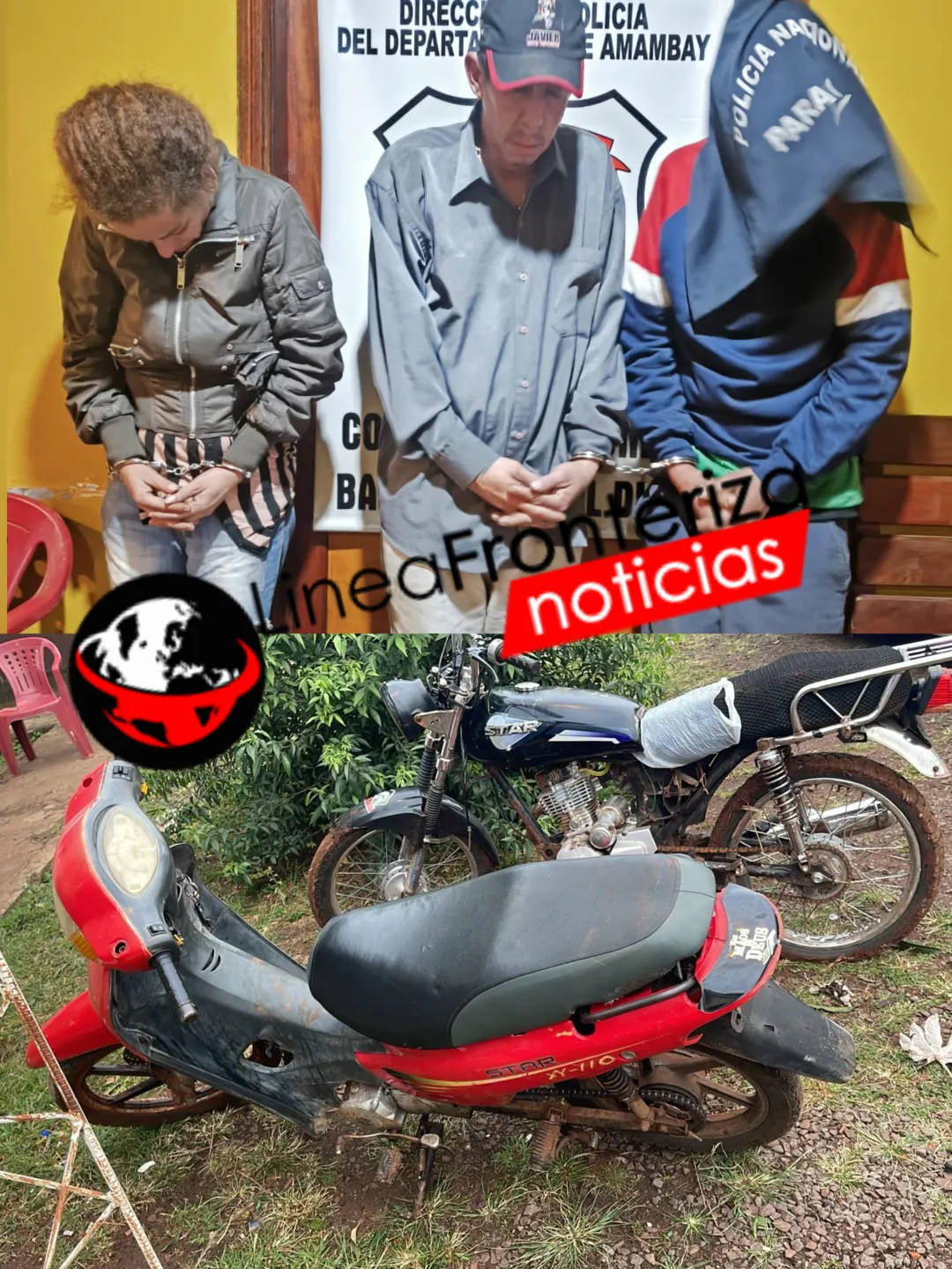Tres aprehendidos por robo de motocicletas en el barrio San Blas