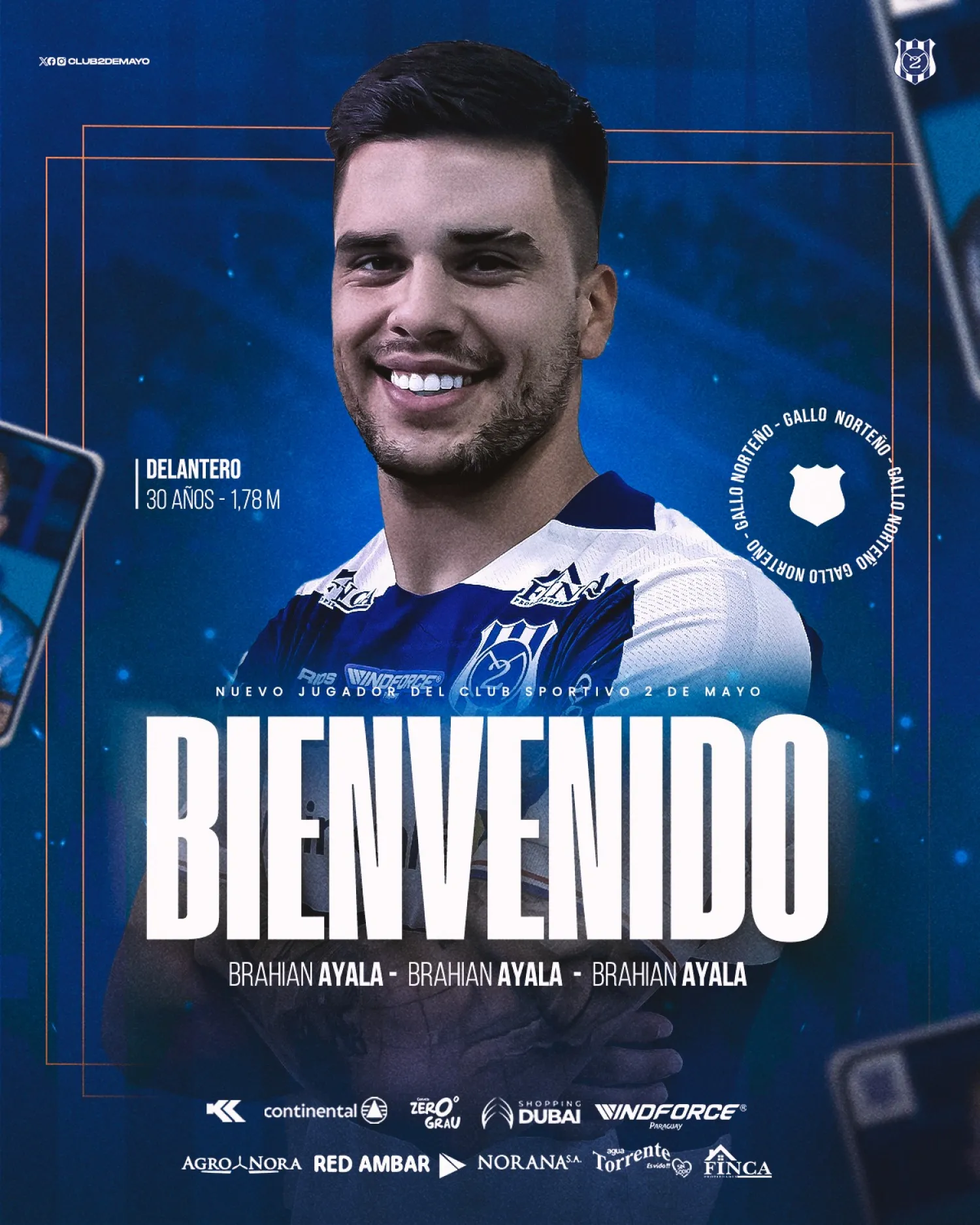 Brian Ayala vuelve a casa: el Gallo Norteño recupera a su goleador