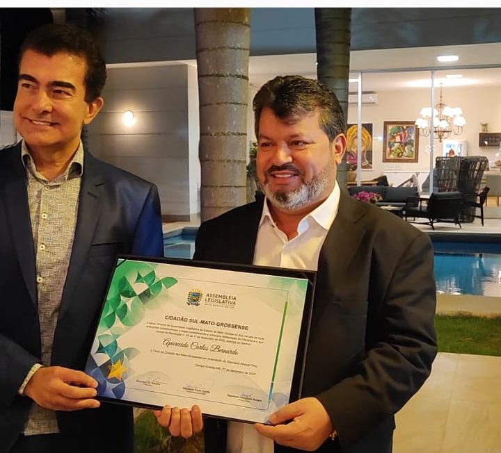 Asamblea Legislativa de Mato Grosso Do Sul homenajea con título de Ciudadano Sul Matogrossense a Aparecido Carlos Bernardo directivo de la UCP.