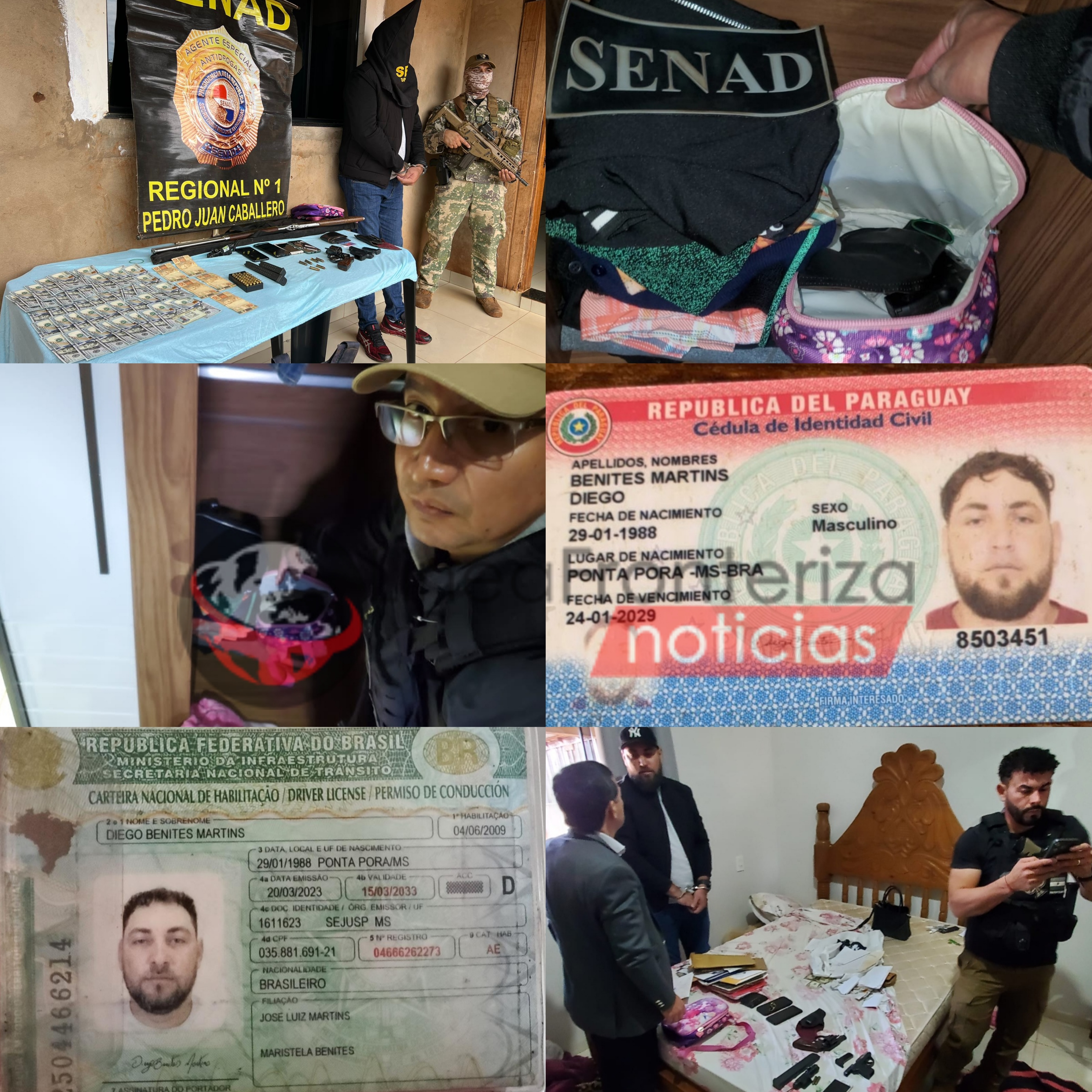PJC: SENAD detiene a brasileño con armas y municiones.