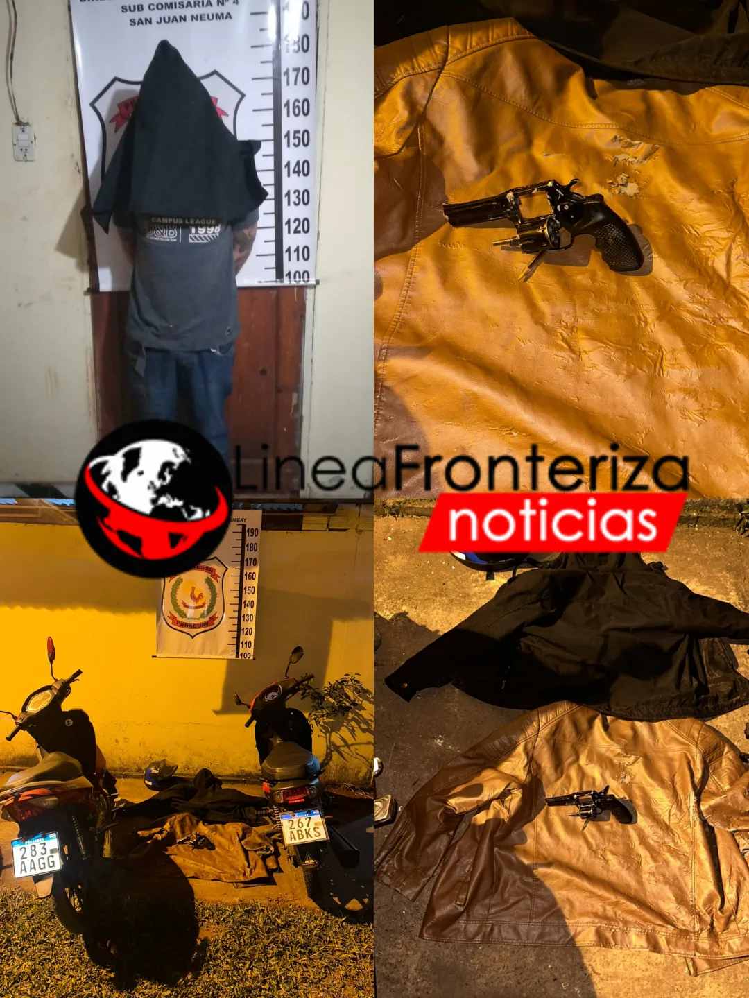 APREHENDEN A SUJETO POR ROBO AGRAVADO, RECUPERAN MOTOCICLETA Y ARMA DE FUEGO EN SAN JUAN NEUMAN