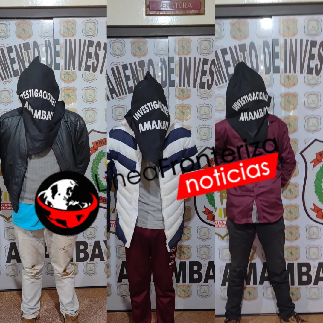 Tres aprehendidos e imputados por robo agravado a local de celulares en Pedro Juan Caballero