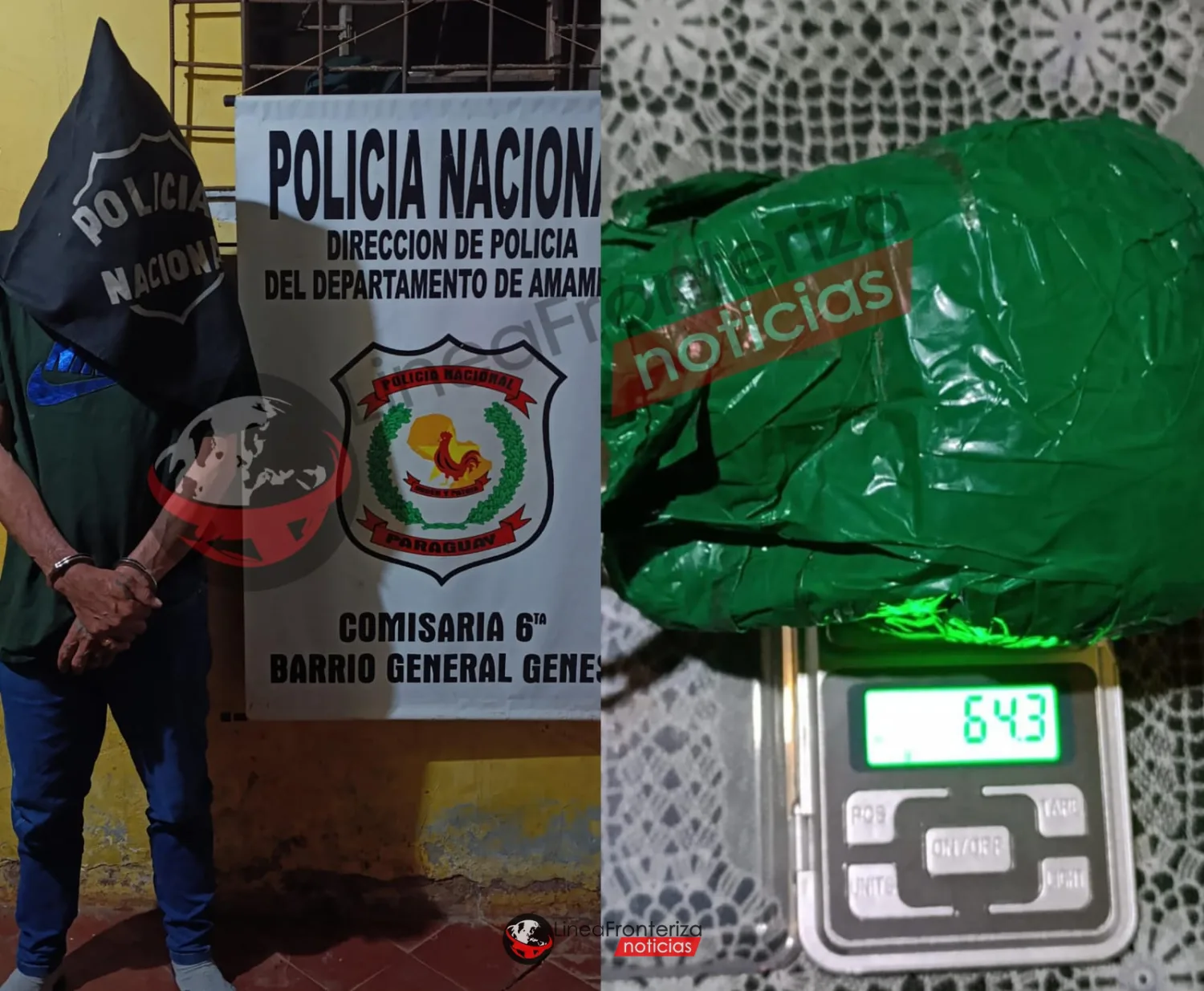 Aprehenden a un hombre con supuesta marihuana durante patrulla preventiva en Pedro Juan Caballero
