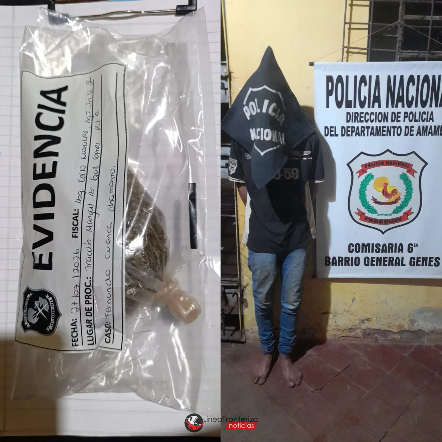 Aprehenden a un hombre con supuesta marihuana en el barrio General Genes