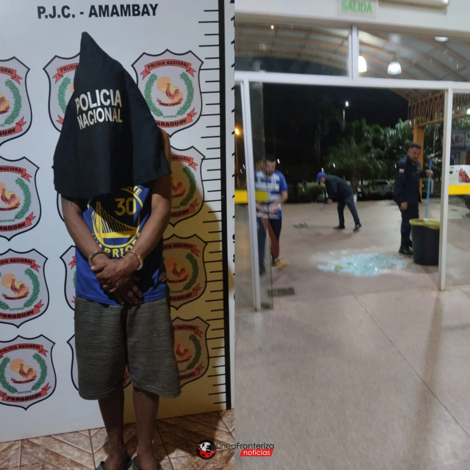 ROMPIÓ EL BLINDEX DE LA TERMINAL Y FUE DETENIDO: TENÍA VARIAS ÓRDENES DE CAPTURA