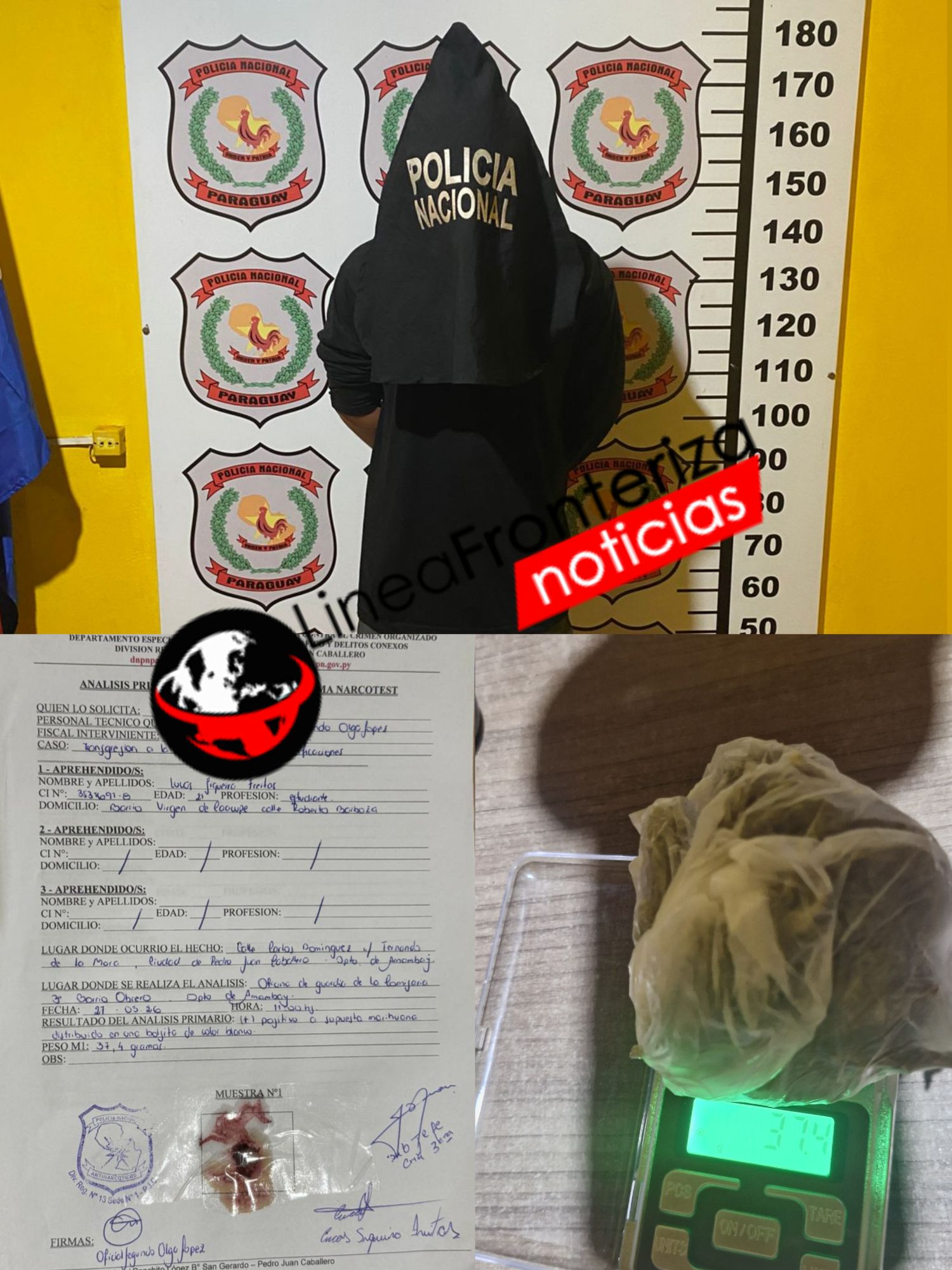 Persecución policial termina con aprehendido y droga incautada